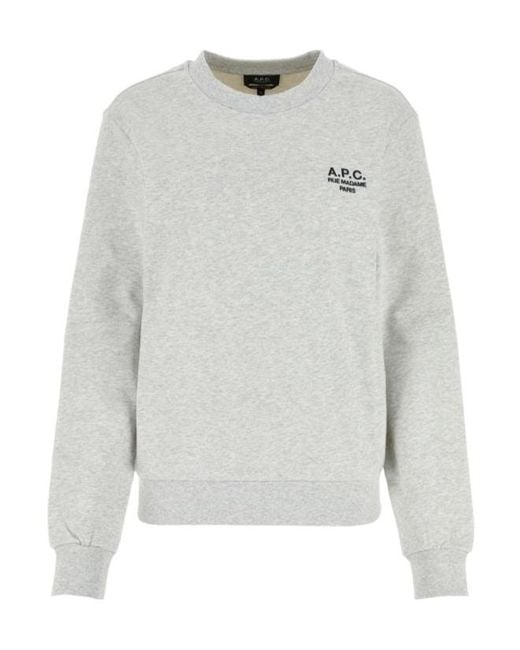 A.P.C. Gray Logo Embroidered Crewneck Sweatshirt