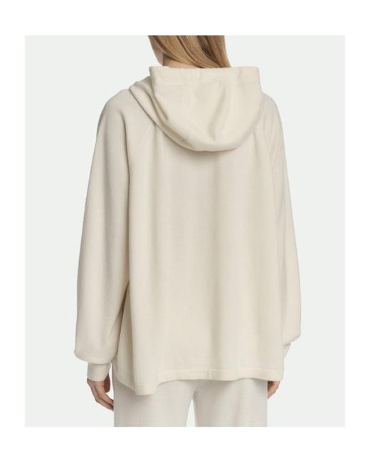 Malo White Cashmere V-Neck Hoodie