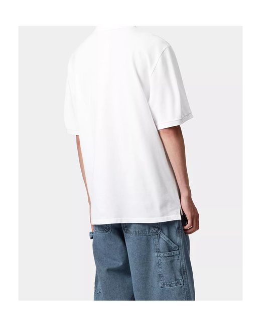 Carhartt White Short-Sleeved Polo Shirt for men