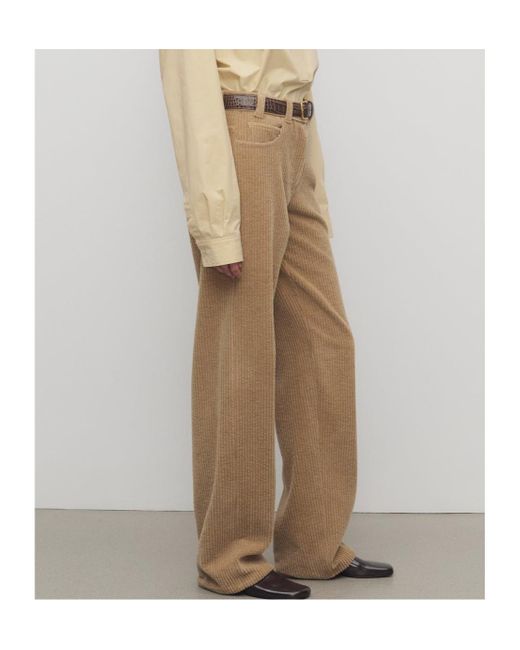 The Row Natural Clair High-Waisted Corduroy Pants