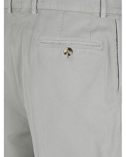 Brunello Cucinelli Gray Pleated Detail Shorts for men