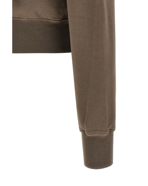 Rick Owens Brown Mountain Asymmetric Zip Hoodie for men