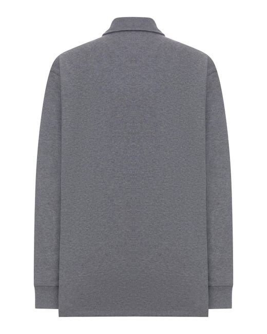 Bottega Veneta Gray Melange Cotton Jersey Polo for men