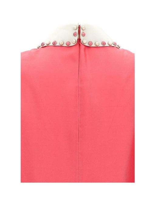 RED Valentino Pink Rivet-Collar Dress