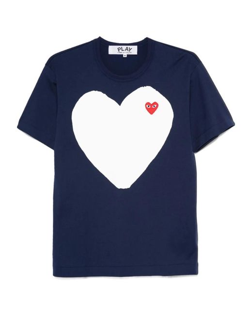 COMME DES GARÇONS PLAY Blue Heart Appliqué T-Shirt for men