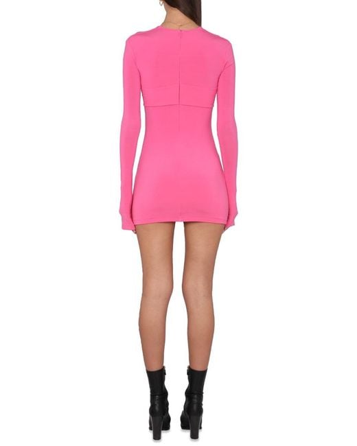 Ambush Pink Cut-Out Detailed Mini Dress