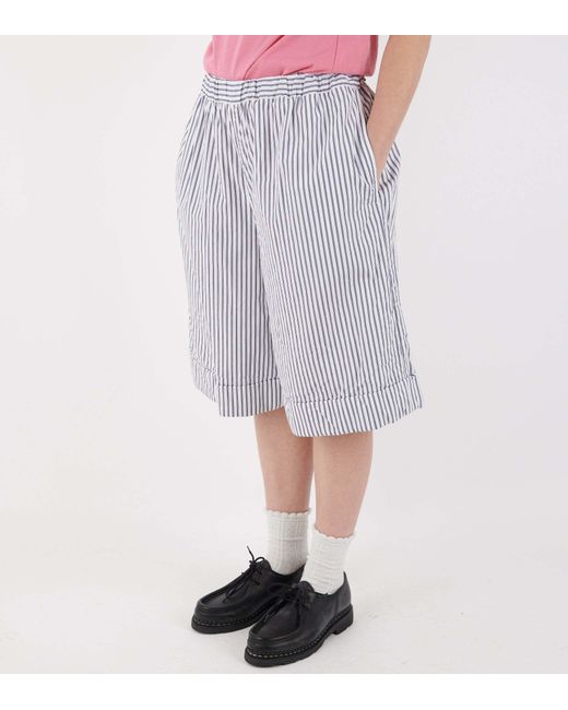 Comme des Garçons White Striped Shorts