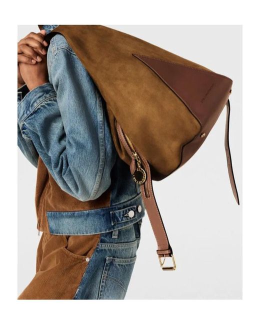 Stella McCartney Brown Appaloosa Medium Bucket Bag