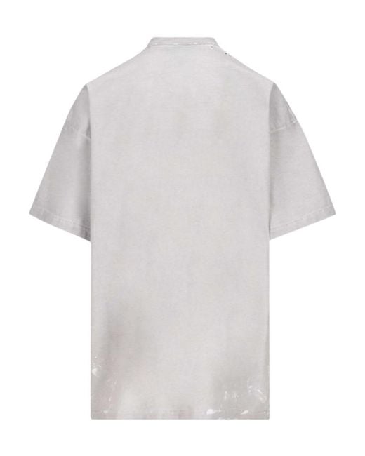 Balenciaga White Oversized Metal Logo T-Shirt for men
