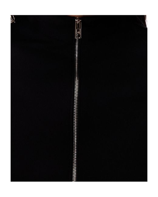 Alexander Wang Black Rashguard Mock Neck Zipped Top