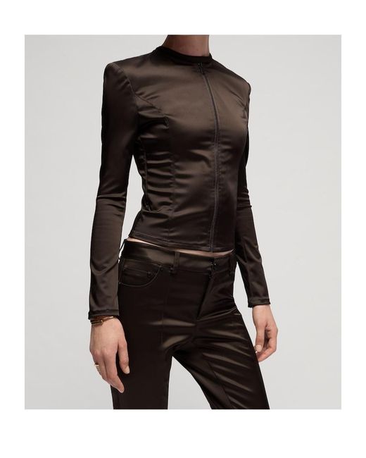 Gucci Brown Stretch Acetate Duchesse Jacket