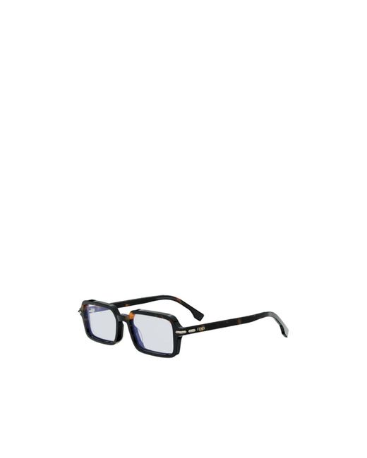 Fendi White Eyewear Selleria Rectangle Frame Sunglasses for men