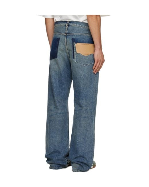 Maison Mihara Yasuhiro Blue Flared Denim Pants for men
