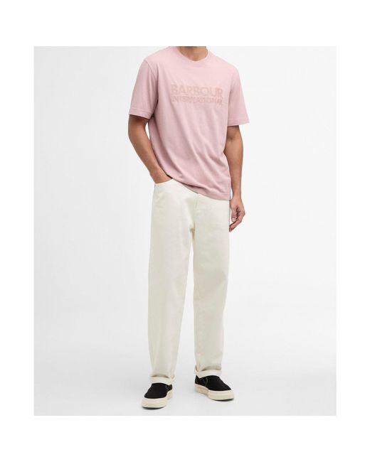 Barbour Pink Logo T-Shirt for men
