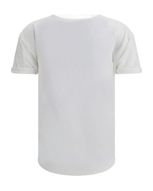 Isabel Marant White Isabel Marant Étoile Koldi Logo Printed Crewneck T-Shirt