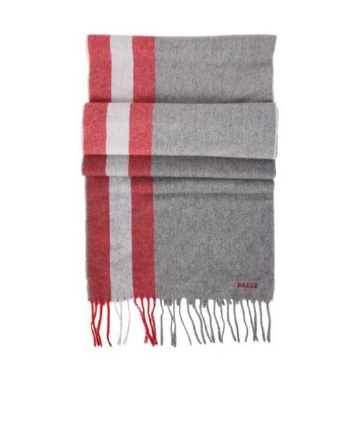Bally White Striped Tassel Scarf for men