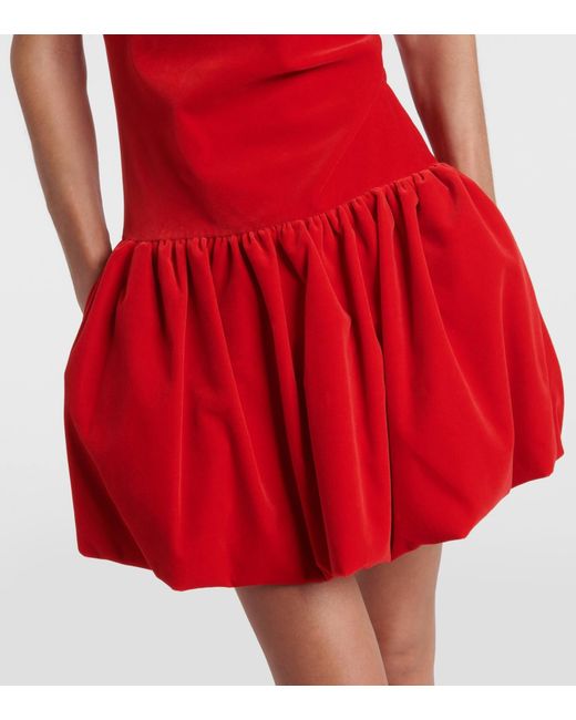 Patou Red One-Shoulder Cotton Minidress