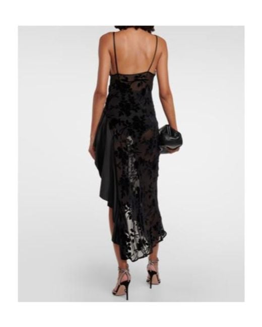 Rodarte Black Asymmetrical Bias Slip Dress