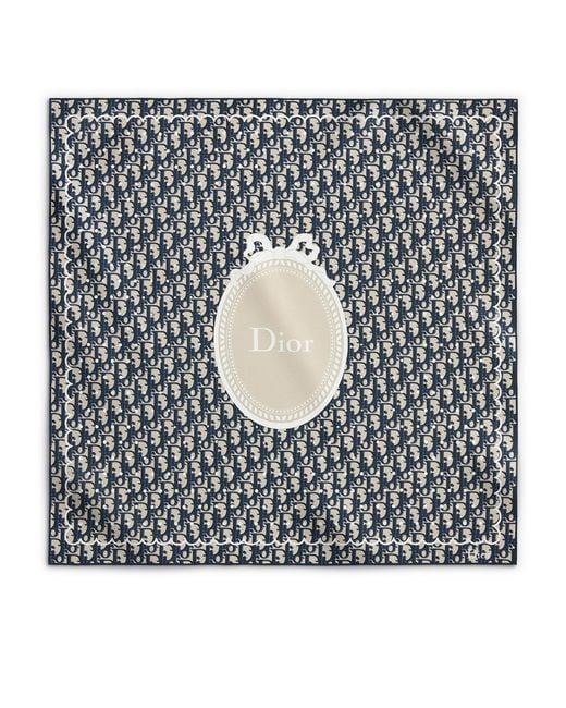 Dior Black Polka Oblique 70 Square Scarf