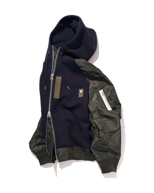 Sacai Blue Sponge Sweat Hoodie for men