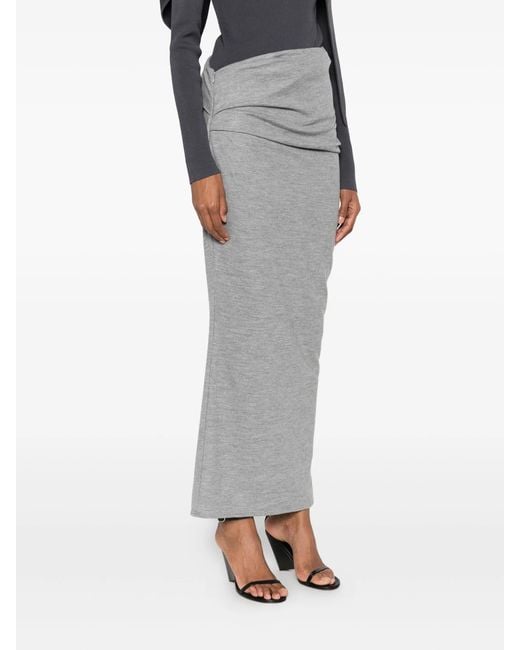 Entire studios Gray Draped Wool Skirt