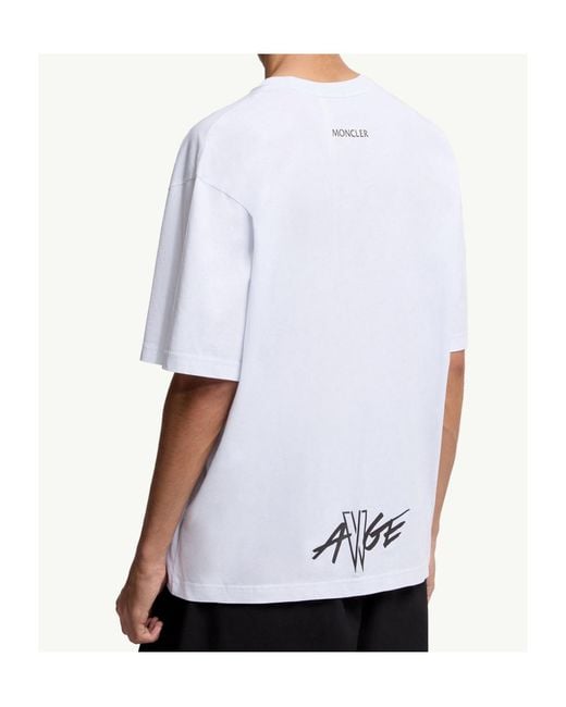 Moncler White X Asap Rocky Logo Patch Crewneck T-Shirt for men