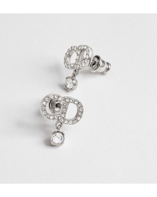 Dior White Cd Signature Earrings
