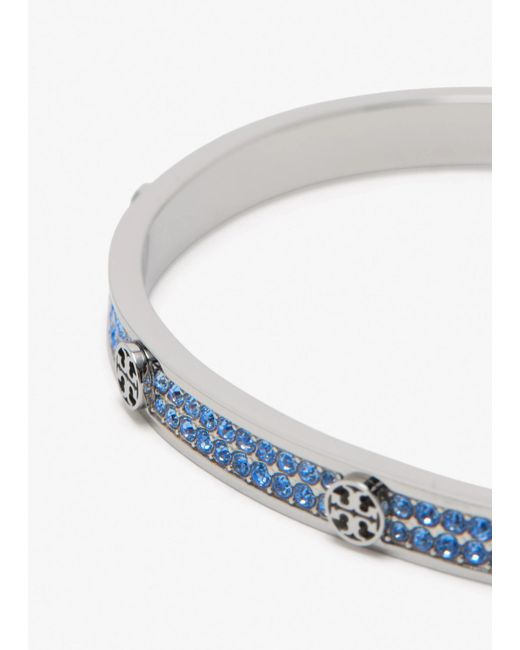 Tory Burch White Icon Pavé Cuff Bracelet