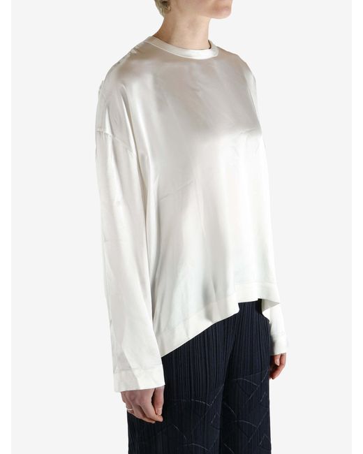 Totême White Totême Boxy Satin Top