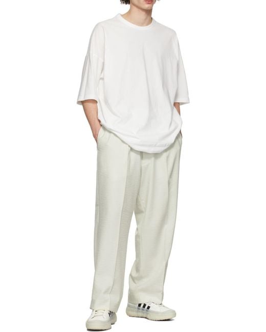 Y-3 White Logo Printed Crewneck T-Shirt for men