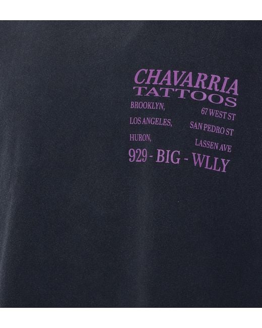 Willy Chavarria Blue Willy Tattoo Buffalo T-Shirt for men