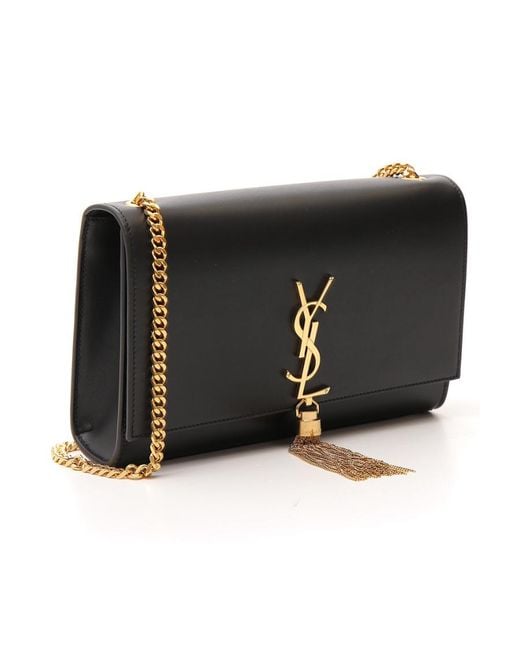 Saint Laurent Black Medium Monogram Kate Shoulder Bag