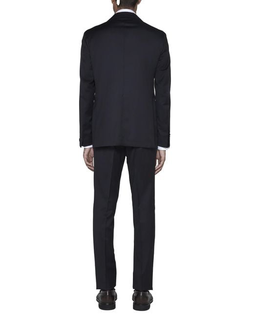 Tagliatore Blue Single-Breasted Two-Piece Suit Set for men
