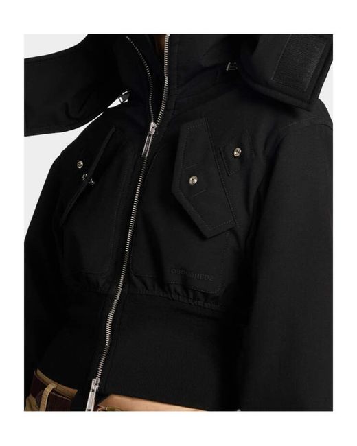 DSquared² Black Military Chic Mini Down Jacket