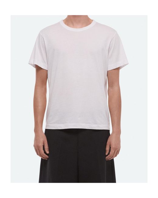 Helmut Lang White Crew Neck Short-Sleeved T-Shirt for men