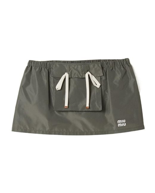 Miu Miu Green Technical Fabric Miniskirt