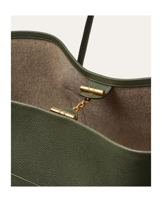 Loro Piana Green Ghiera Shopper Large