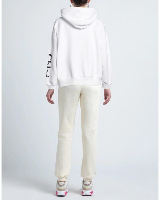 Chloé White Solid Color Printed Hoodie
