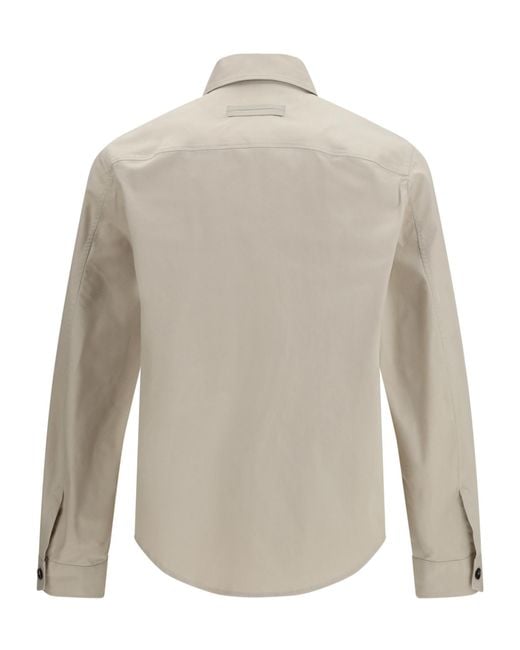 Zegna Gray Flap Pocket Shirt Jacket for men