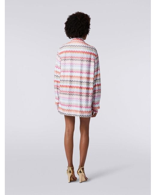 Missoni Pink Zigzag Double-Breasted Tailored Blazer