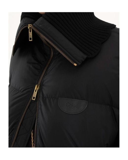 Chloé Black High-Necked Down Jacket