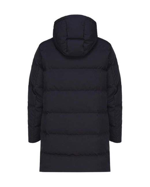 Fay Blue Quilted Parka Coat for men