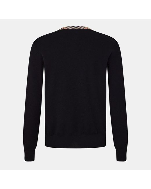 Burberry Blue Crew Neck Long-Sleeve Knit Sweater for men