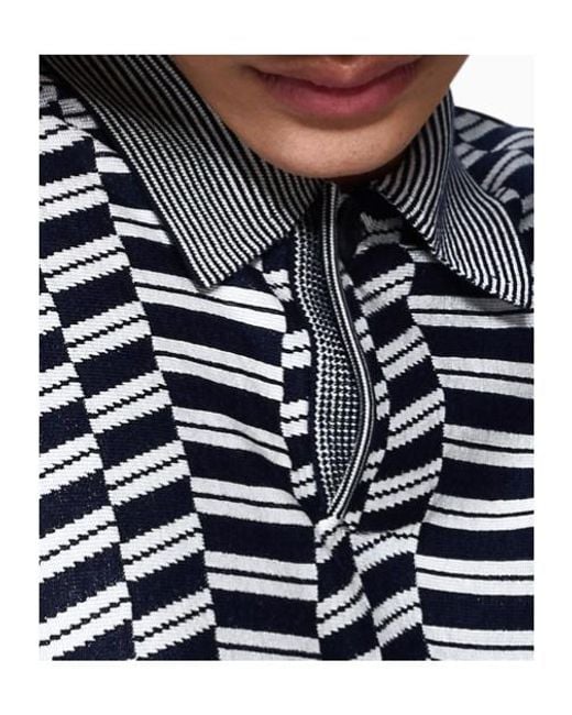 Giorgio Armani Blue Striped Polo Shirt for men