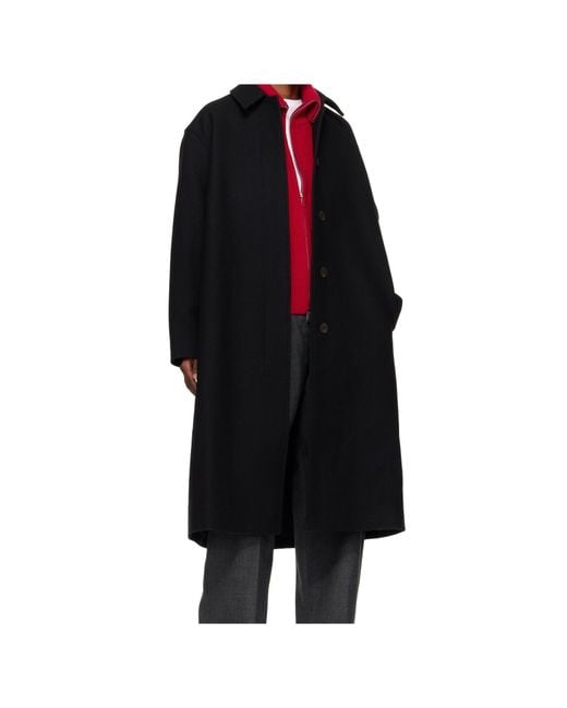 Studio Nicholson Black Long-Sleeved Coat