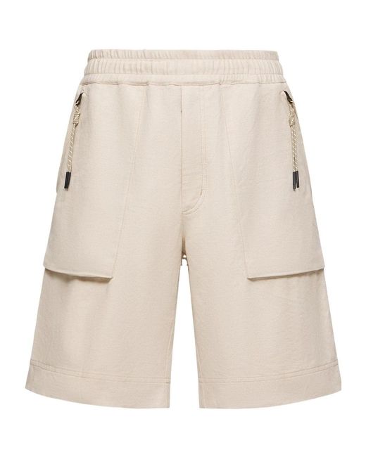 Moncler Natural Grenoble Drawstring Cargo Shorts for men