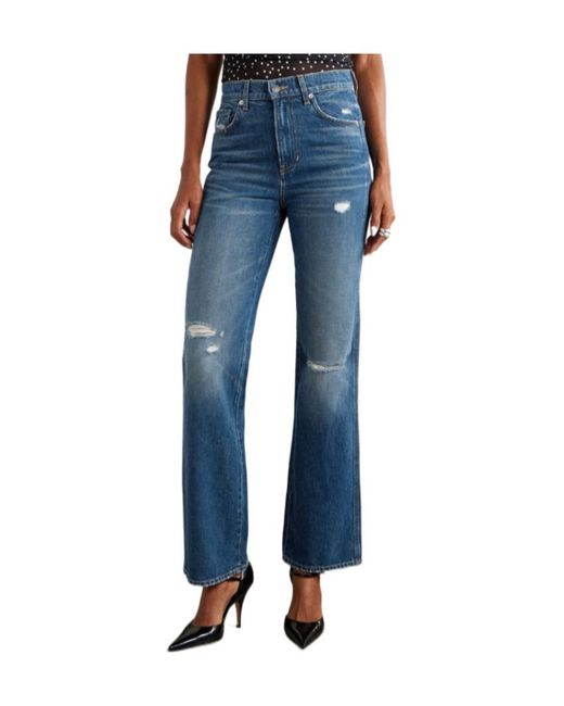 Veronica Beard Blue Dylan Distressed Jeans