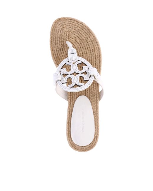 Tory Burch White Flat Flip-Flops