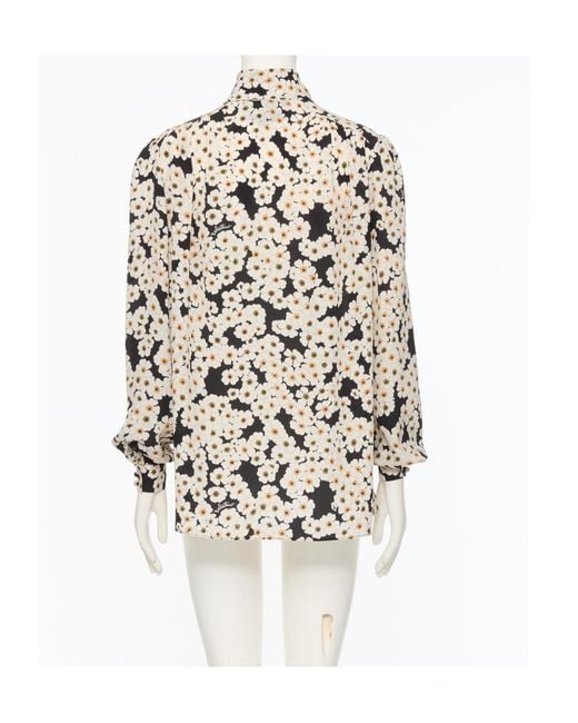 Valentino White All-Over Floral Printed Long-Sleeved Top