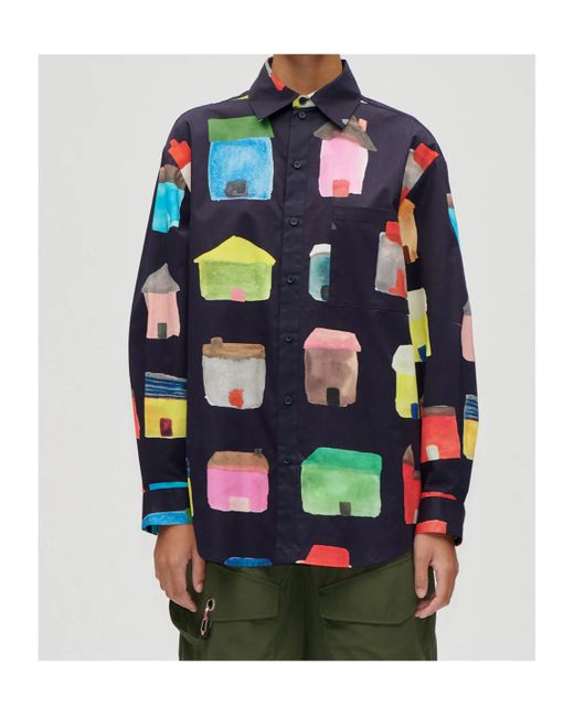Stine Goya Blue Printed Long-Sleeved Shirt